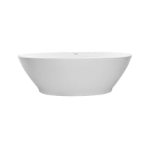 Alissa 65" Free Standing SculptureStone Soaking Tub with Center Drain, Drain Assembly, and Overflow