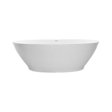 Alissa 67" Free Standing SculptureStone Soaking Tub with Center Drain, Drain Assembly, and Overflow