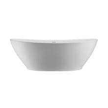 Elise 74" Free Standing SculptureStone Soaking Tub with Center Drain, Drain Assembly, and Overflow