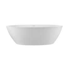 Alissa 71" Free Standing SculptureStone Soaking Tub with Center Drain, Drain Assembly, and Overflow
