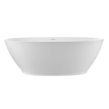 Alissa 71" Free Standing SculptureStone Soaking Tub with Center Drain, Drain Assembly, and Overflow
