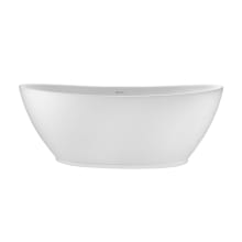 Elise 63" Free Standing SculptureStone Soaking Tub with Pedestal, Center Drain, Drain Assembly, and Overflow