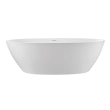 Alissa 62" Free Standing SculptureStone Soaking Tub with Center Drain, Drain Assembly, and Overflow