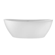 Elise 63" Free Standing SculptureStone Soaking Tub with Center Drain, Drain Assembly, and Overflow
