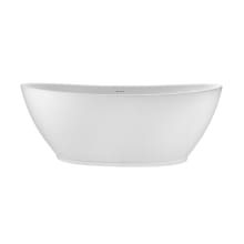 Elise 63" Free Standing SculptureStone Soaking Tub with Pedestal, Center Drain, Drain Assembly, and Overflow