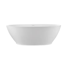 Alissa 61" Free Standing SculptureStone Soaking Tub with Center Drain, Drain Assembly, and Overflow
