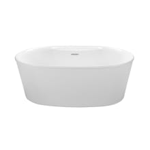 Adel 58" Freestanding Acrylic Soaking Tub with Center Drain, Drain Assembly, and Overflow