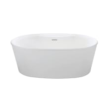 Adel 2 57" Free Standing DoloMatte Soaking Tub with Deck, Center Drain, Drain Assembly, and Overflow