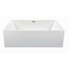 Owen 66" Free Standing DoloMatte Soaking Tub with Center Drain, Drain Assembly, and Overflow