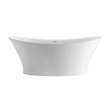 Boutique 60" Free Standing Sculpture Stone Soaking Tub with Center Drain, Drain Assembly, and Overflow