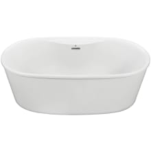 Adel 66" Free Standing DoloMatte Soaking Tub with Center Drain, Drain Assembly, and Overflow