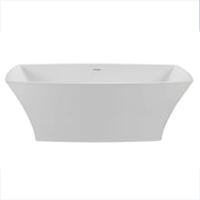 Marcel 66" Free Standing Stone Composite Soaking Tub with Rear Drain, Drain Assembly, and Overflow