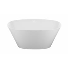 Islita 66" Free Standing Stone Composite Soaking Tub with Center Drain, Drain Assembly, and Overflow