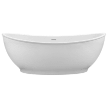 Willa Designer 66" Free Standing Composite Soaking Tub with Center Drain Placement and Overflow