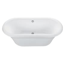 Melinda 1 71" Free Standing DoloMatte Soaking Tub without Pedestal, with Center Drain, Drain Assembly, and Overflow