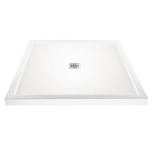 Designer 47-3/4" x 47-3/4" Square Shower Base with Triple Threshold, and Center Drain