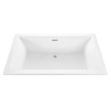Andrea 22 66" Drop In Acrylic Stream Bath Tub with Center Drain and Overflow