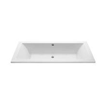 Andrea 27 Designer 86" Drop In Acrylic Soaking Tub with Center Drain Placement and Overflow - with Stream Technology