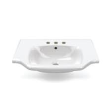 CeraStyle 25-3/5" Ceramic Wall Mounted Bathroom Sink with Three Faucet Holes - Includes Overflow