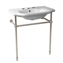 CeraStyle 25-5/8" Ceramic Console Bathroom Sink with Three Faucet Holes - Includes Overflow
