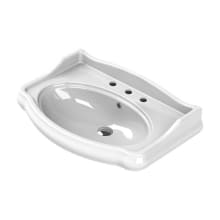 CeraStyle Collection 33" Ceramic Wall Mounted Bathroom Sink with Three Faucet Holes - Includes Overflow