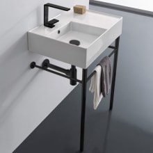 Teorema 2 Single hole Ceramic Console Sink and Stand