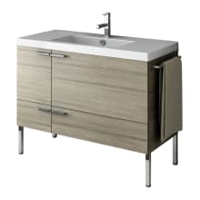 New Space 40" Free Standing Single Basin Vanity Set with Engineered Wood Cabinet and Ceramic Vanity Top