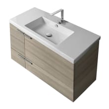 New Space 40" Wall Mounted Single Basin Vanity Set with Engineered Wood Cabinet and Ceramic Vanity Top