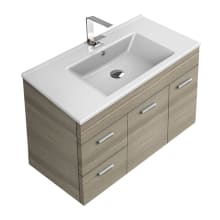 Loren 33" Wall Mounted Single Basin Vanity Set with Engineered Wood Cabinet and Ceramic Vanity Top