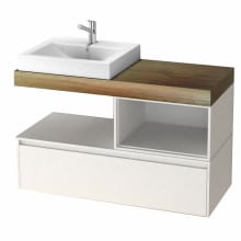 La Finese 41-3/10" Wall Mounted / Floating Vanity Set with Wood Cabinet, Ceramic Top with Single Basin Sink, and Single Faucet Hole