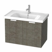 Lamlooma 31-1/2" Wall Mounted / Floating Vanity Set with Wood Cabinet, Ceramic Top with Single Basin Sink, and Single Faucet Hole