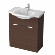 New Classic 31-3/5" Free Standing Vanity Set with Wood Cabinet, Ceramic Top with Single Basin Sink, and Single Faucet Hole