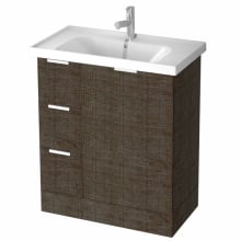 Waloomi 31-1/2" Free Standing Vanity Set with Wood Cabinet, Ceramic Top with Single Basin Sink, and Single Faucet Hole