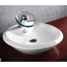 Caracalla 20-1/11" Ceramic Vessel Bathroom Sink with 1 Faucet Hole and Overflow