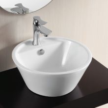 Caracalla 16-14/15" Ceramic Vessel Bathroom Sink with 1 Faucet Hole and Overflow