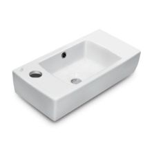 CeraStyle 19-7/10" Ceramic Wall Mounted Bathroom Sink with One Faucet Hole - Includes Overflow