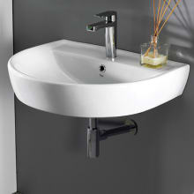 Cerastyle 23-2/3" Ceramic Bathroom Sink Only for Wall Mount Installation with One Faucet Hole - Includes Overflow