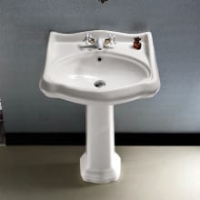 Cerastyle 23-2/3" Ceramic Pedestal Bathroom Sink with One Faucet Hole - Includes Overflow
