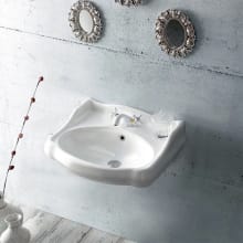 Cerastyle 23-2/3" Ceramic Bathroom Sink Only for Pedestal Installation with One Faucet Hole - Includes Overflow