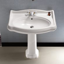 Cerastyle 31-1/2" Ceramic Pedestal Bathroom Sink with One Faucet Hole - Includes Overflow