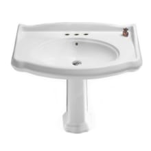 Cerastyle 39-2/5" Ceramic Pedestal Bathroom Sink with Three Faucet Holes - Includes Overflow