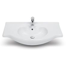 CeraStyle 25-3/5" Ceramic Wall Mounted Bathroom Sink with One Faucet Hole - Includes Overflow