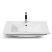 CeraStyle 33-1/2" Ceramic Wall Mounted Bathroom Sink with One Faucet Hole - Includes Overflow