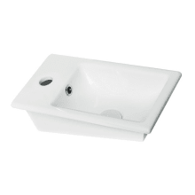 Mini 15-3/4" Ceramic Drop in Bathroom Sink with One Faucet Hole - Includes Overflow