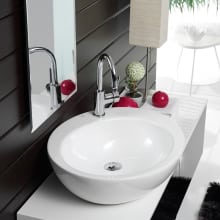 Peri 17-9/10" Ceramic Vessel Bathroom Sink with One Faucet Hole