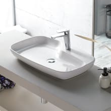 Cerastyle 28-3/5" Ceramic Bathroom Sink for Vessel Installation with One Faucet Hole - Includes Overflow