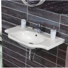 CeraStyle 25-3/5" Ceramic Wall Mounted Bathroom Sink with One Faucet Hole - Includes Overflow