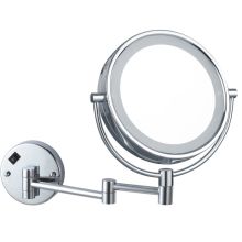 Glimmer 8" Diameter Circular Brass Make-up Mirror with 3x Magnification