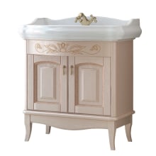 Michela 31-3/10" Free Standing Vanity Set with Wood Cabinet, Ceramic Top with Single Basin Sink, and Single Faucet Hole