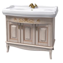 Michela 39-1/2" Free Standing Vanity Set with Wood Cabinet, Ceramic Top with Single Basin Sink, and Single Faucet Hole